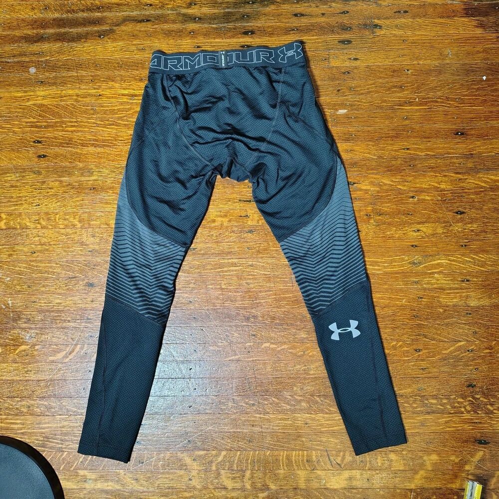 Under Armour Cold Gear Compression Leggings Blk Gray Mens Sz XL/T664